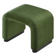 Koda Performance Velvet Waterfall Stool in Black Moss Green