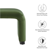 Koda Performance Velvet Waterfall Stool in Black Moss Green