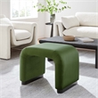Koda Performance Velvet Waterfall Stool in Black Moss Green