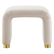 Koda Performance Velvet Waterfall Stool in Brass Almond