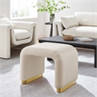Koda Performance Velvet Waterfall Stool in Brass Almond