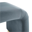 Koda Performance Velvet Waterfall Stool in Brass Cadet Blue