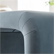 Koda Performance Velvet Waterfall Stool in Brass Cadet Blue