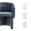 Verity Chenille Dining Armchair in Slate Blue