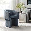 Verity Chenille Dining Armchair in Slate Blue
