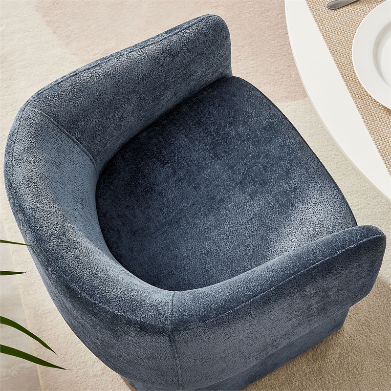 Verity Chenille Dining Armchair in Slate Blue