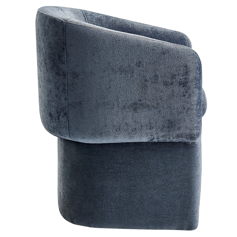 Verity Chenille Dining Armchair in Slate Blue