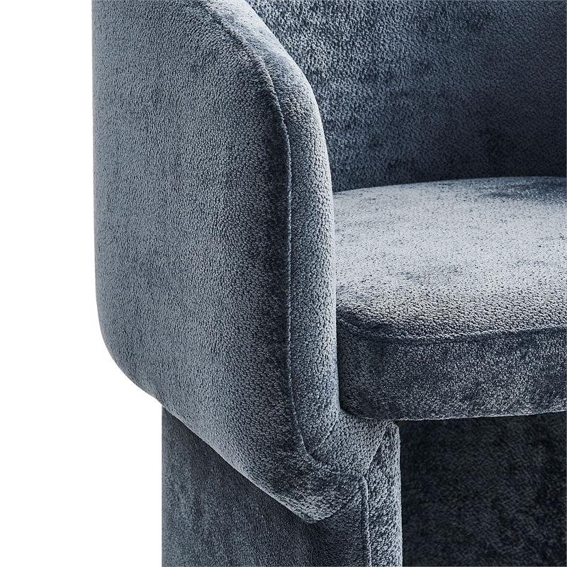Verity Chenille Dining Armchair in Slate Blue