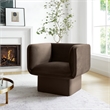 Tate Performance Velvet Accent Chair in Chocolate Brown
