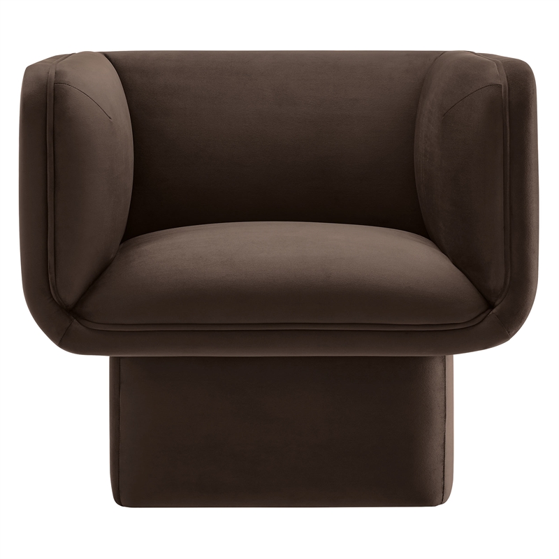 Tate Performance Velvet Accent Chair in Chocolate Brown