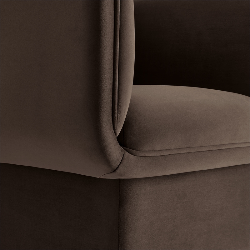 Tate Performance Velvet Accent Chair in Chocolate Brown