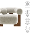 Modway Jace Boucle Fabric Upholstered Accent Chair in River Rock