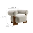 Modway Jace Boucle Fabric Upholstered Accent Chair in River Rock