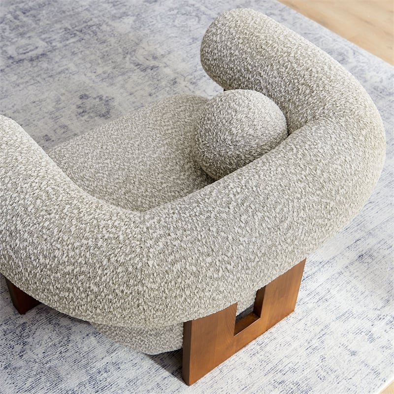 Modway Jace Boucle Fabric Upholstered Accent Chair in River Rock