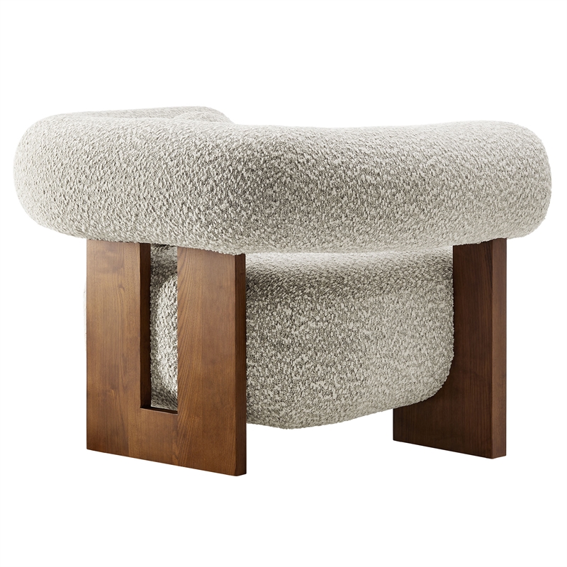 Modway Jace Boucle Fabric Upholstered Accent Chair in River Rock