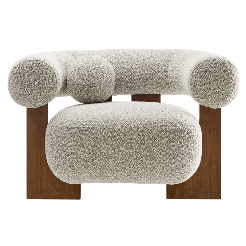 Modway Jace Boucle Fabric Upholstered Accent Chair in River Rock