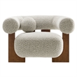 Modway Jace Boucle Fabric Upholstered Accent Chair in River Rock