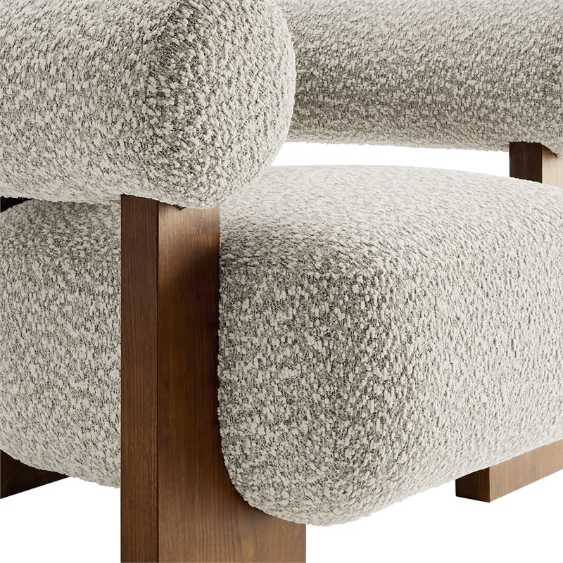 Modway Jace Boucle Fabric Upholstered Accent Chair in River Rock