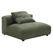 Solace Modular Corduroy Upholstered Armless Chair and Ottoman Set in Fern