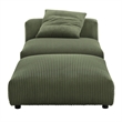 Solace Modular Corduroy Upholstered Armless Chair and Ottoman Set in Fern