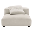 Solace Modular Upholstered Fabric Armless Chair and Ottoman Set in Salt