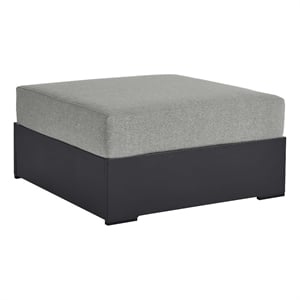 Tahoe Outdoor Patio Powder-Coated Aluminum Ottoman in Gray Gray