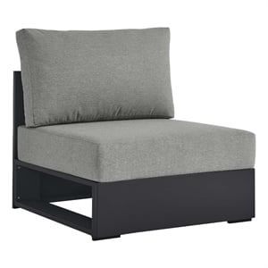 Tahoe Outdoor Patio Powder-Coated Aluminum Modular Armless Chair in Gray Gray