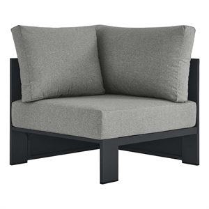 Tahoe Outdoor Patio Powder-Coated Aluminum Modular Corner Chair in Gray Gray