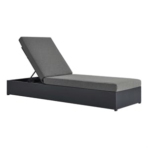Tahoe Outdoor Patio Powder-Coated Aluminum Chaise Lounge Chair in Gray Charcoal