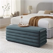 Mezzo Upholstered Performance Velvet Storage Bench in Cadet Blue
