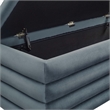 Mezzo Upholstered Performance Velvet Storage Bench in Cadet Blue
