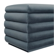 Mezzo Upholstered Performance Velvet Storage Bench in Cadet Blue