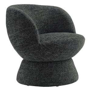 Vesta Chenille Fabric Upholstered Swivel Chair in Caramel Ash