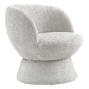 Vesta Chenille Fabric Upholstered Swivel Chair in Dove Gray