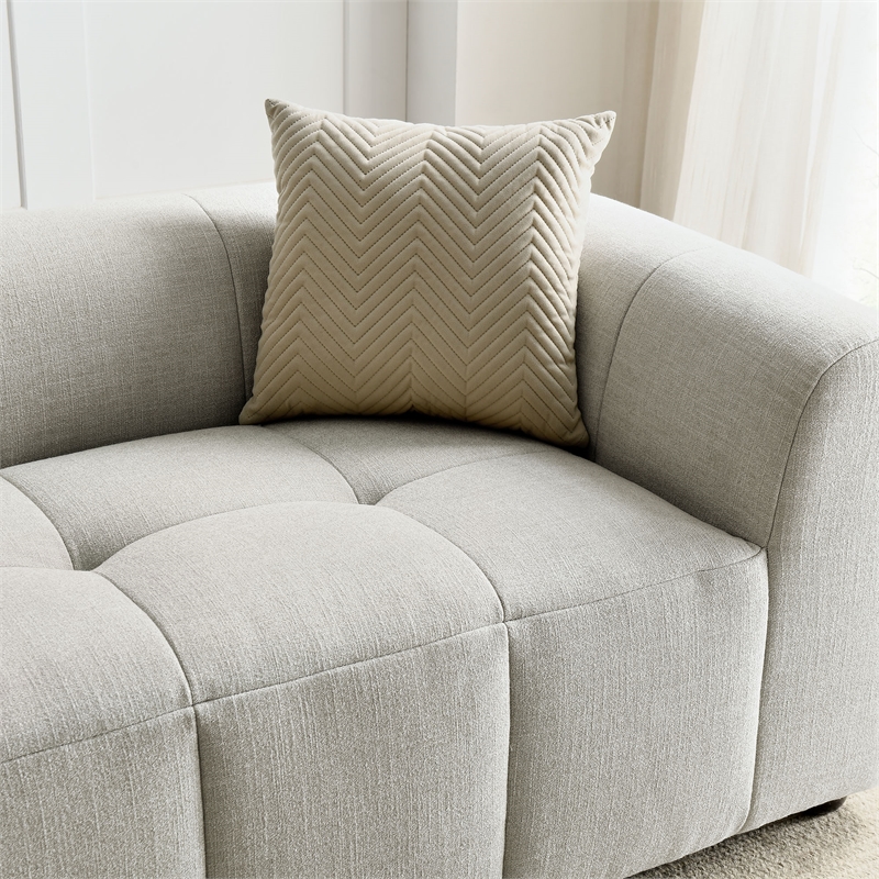 Modway Liana Upholstered Fabric Upholstered Sofa in Linen