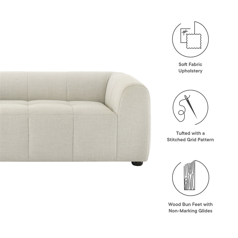 Liana Upholstered Fabric Loveseat in Linen