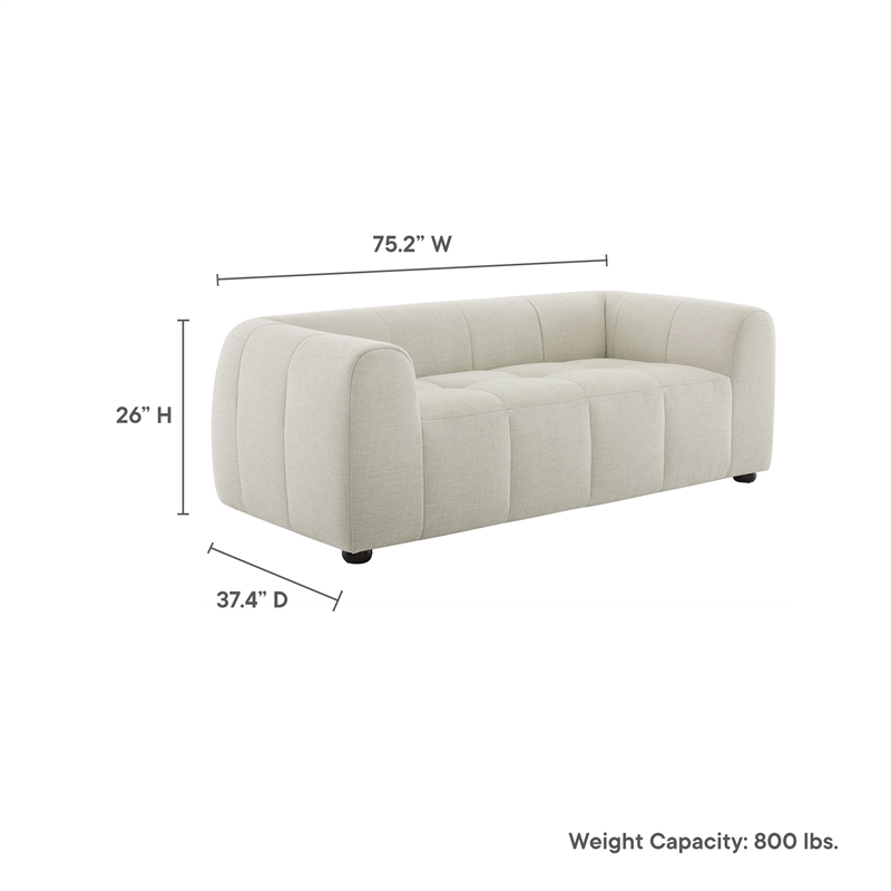 Liana Upholstered Fabric Loveseat in Linen