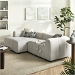 Liana Left-Facing Upholstered Fabric Modular Sofa with Chaise in Linen