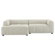 Liana Left-Facing Upholstered Fabric Modular Sofa with Chaise in Linen