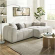 Liana Right-Facing Upholstered Fabric Modular Sofa with Chaise in Linen