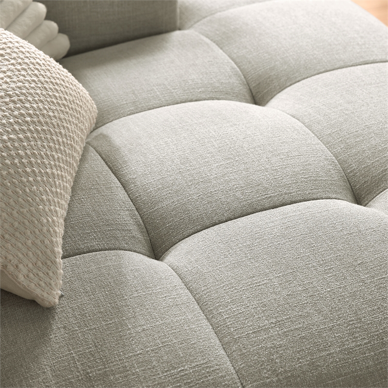 Liana Right-Facing Upholstered Fabric Modular Sofa with Chaise in Linen