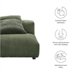 Solace Modular Corduroy Upholstered Armless Chair in Fern