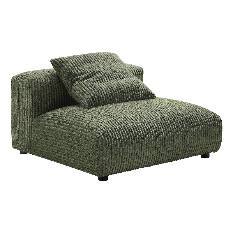 Solace Modular Corduroy Upholstered Armless Chair in Fern