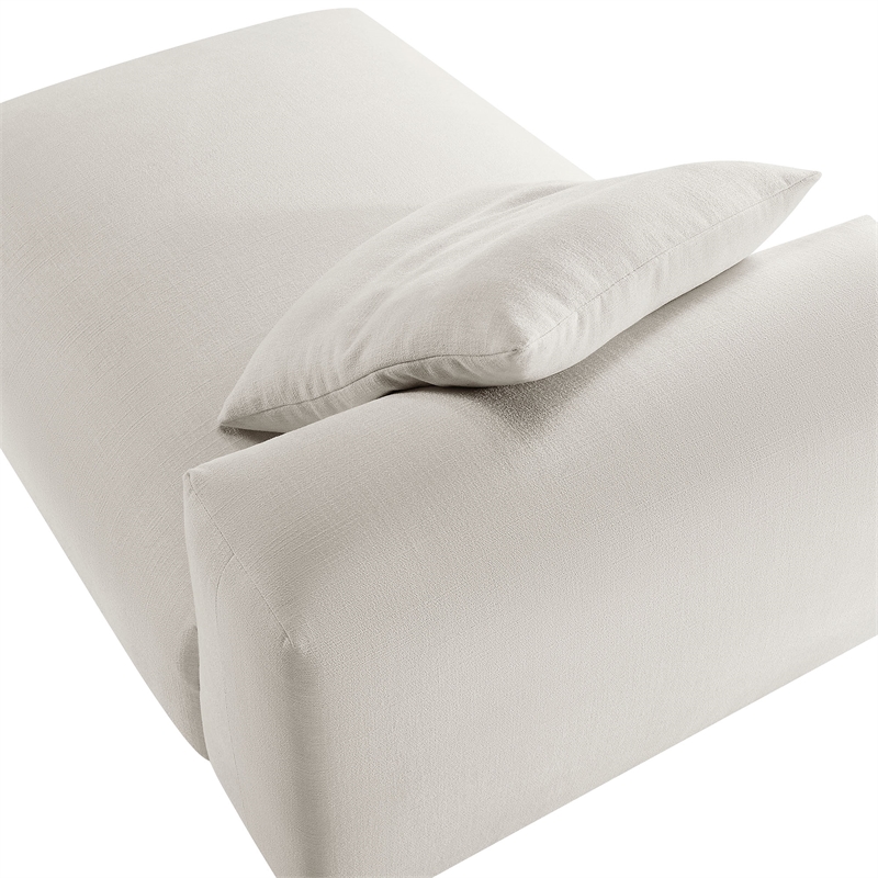 Solace Modular Upholstered Fabric Armless Chaise Lounge in Salt