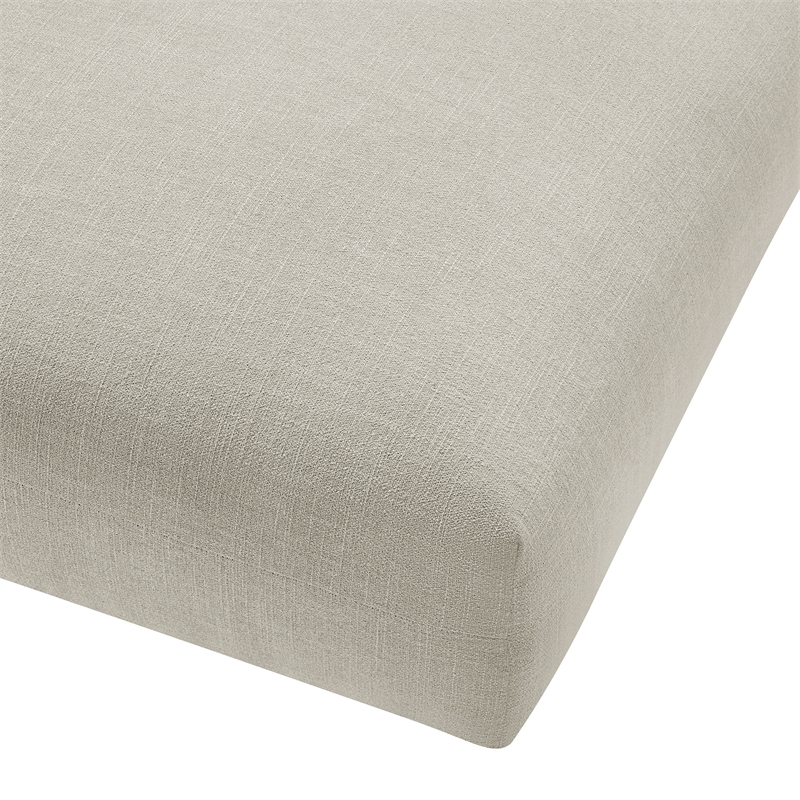 Solace Modular Upholstered Fabric Ottoman in Linen