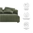 Solace Modular Corduroy Upholstered Armless Loveseat in Fern