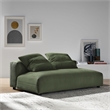 Solace Modular Corduroy Upholstered Armless Loveseat in Fern