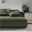 Solace Modular Corduroy Upholstered Armless Loveseat in Fern