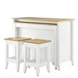Farmstead3-Piece Kitchen Island and Stool Set in Oak White