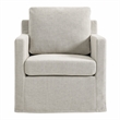 Serene Fabric Slipcovered Swivel Armchair in Linen